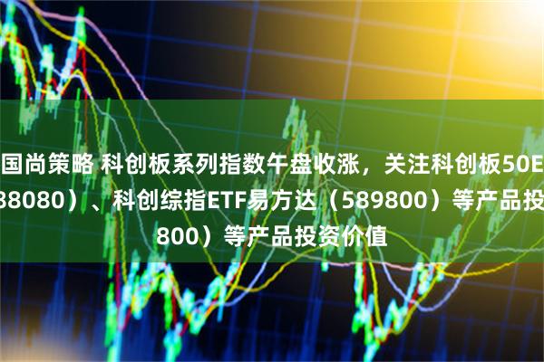 国尚策略 科创板系列指数午盘收涨，关注科创板50ETF（588080）、科创综指ETF易方达（589800）等产品投资价值