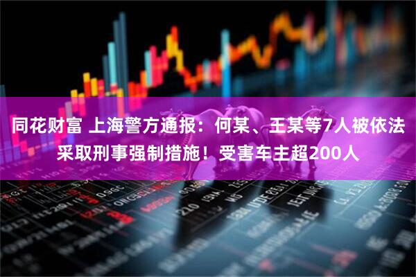 同花财富 上海警方通报：何某、王某等7人被依法采取刑事强制措施！受害车主超200人