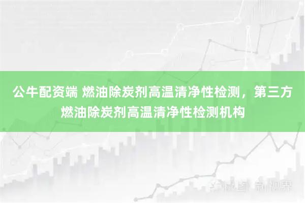 公牛配资端 燃油除炭剂高温清净性检测，第三方燃油除炭剂高温清净性检测机构