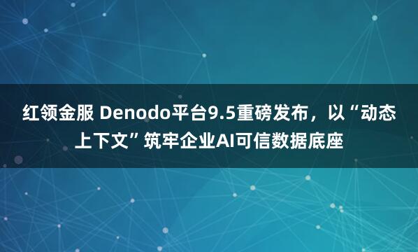 红领金服 Denodo平台9.5重磅发布，以“动态上下文”筑牢企业AI可信数据底座